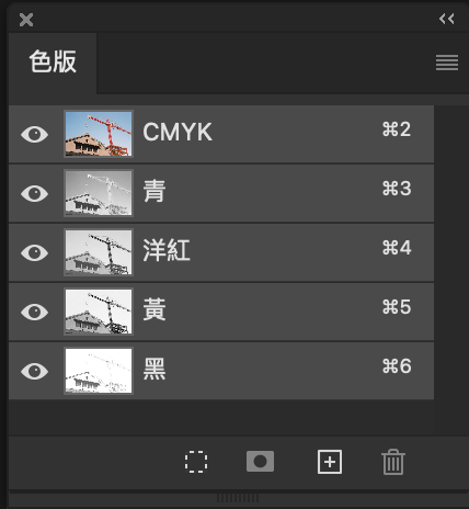 Photoshop 的色版面板
